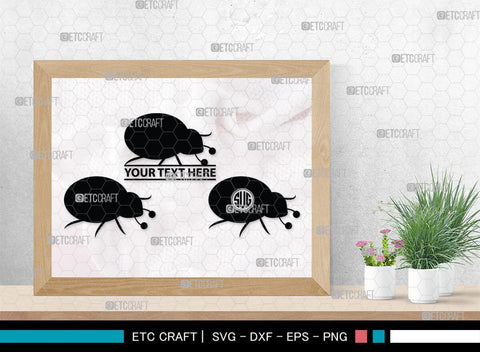 Ladybug Monogram, Ladybug Silhouette, Ladybug SVG, Beetle Svg, Bug Svg, Ladybird Svg, Insect Svg, SB00288 SVG ETC Craft 