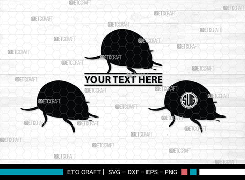 Ladybug Monogram, Ladybug Silhouette, Ladybug SVG, Beetle Svg, Bug Svg, Ladybird Svg, Insect Svg, SB00288 SVG ETC Craft 
