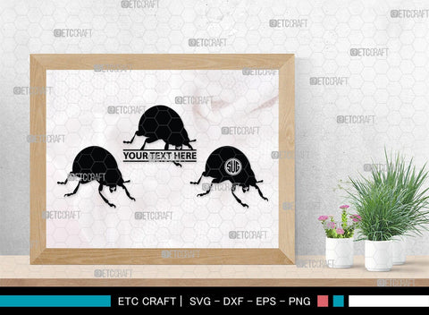 Ladybug Monogram, Ladybug Silhouette, Ladybug SVG, Beetle Svg, Bug Svg, Ladybird Svg, Insect Svg, SB00288 SVG ETC Craft 