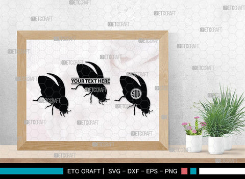 Ladybug Monogram, Ladybug Silhouette, Ladybug SVG, Beetle Svg, Bug Svg, Ladybird Svg, Insect Svg, SB00288 SVG ETC Craft 