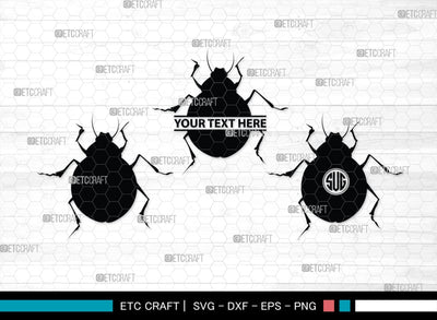 Ladybug Monogram, Ladybug Silhouette, Ladybug SVG, Beetle Svg, Bug Svg, Ladybird Svg, Insect Svg, SB00288 SVG ETC Craft 