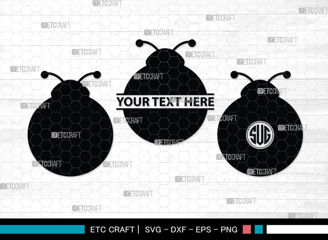 Ladybug Monogram, Ladybug Silhouette, Ladybug SVG, Beetle Svg, Bug Svg, Ladybird Svg, Insect Svg, SB00288 SVG ETC Craft 