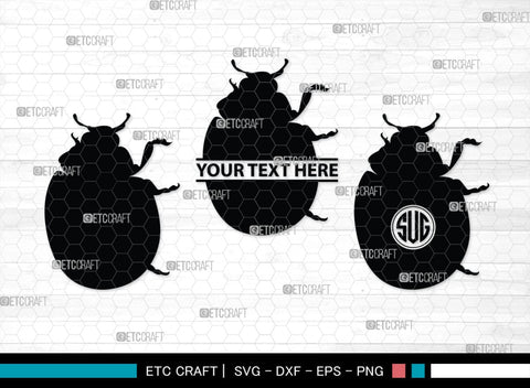 Ladybug Monogram, Ladybug Silhouette, Ladybug SVG, Beetle Svg, Bug Svg, Ladybird Svg, Insect Svg, SB00288 SVG ETC Craft 