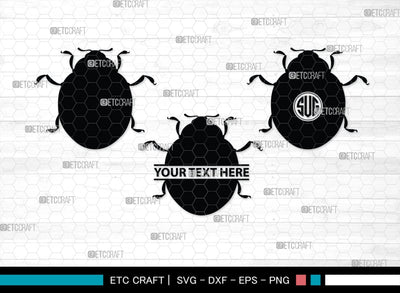 Ladybug Monogram, Ladybug Silhouette, Ladybug SVG, Beetle Svg, Bug Svg, Ladybird Svg, Insect Svg, SB00288 SVG ETC Craft 