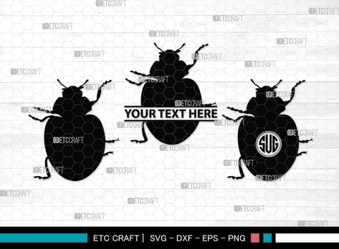 Ladybug Monogram, Ladybug Silhouette, Ladybug SVG, Beetle Svg, Bug Svg, Ladybird Svg, Insect Svg, SB00288 SVG ETC Craft 