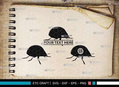 Ladybug Monogram, Ladybug Silhouette, Ladybug SVG, Beetle Svg, Bug Svg, Ladybird Svg, Insect Svg, SB00288 SVG ETC Craft 