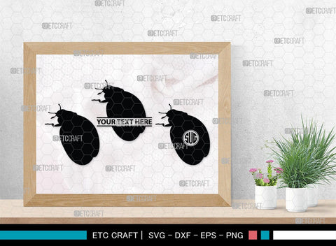 Ladybug Monogram, Ladybug Silhouette, Ladybug SVG, Beetle Svg, Bug Svg, Ladybird Svg, Insect Svg, SB00288 SVG ETC Craft 