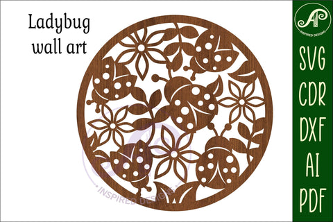 Ladybug wall art sign, SVG file. vector file SVG APInspireddesigns 