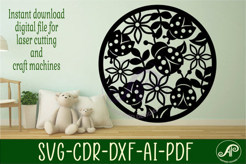 Ladybug wall art sign, SVG file. vector file SVG APInspireddesigns 