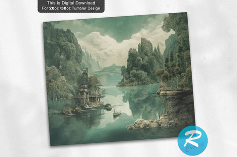 Lake 20 oz / 30 oz Tumbler PNG Sublimation Regulrcrative 