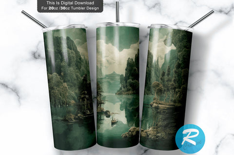 Lake 20 oz / 30 oz Tumbler PNG Sublimation Regulrcrative 