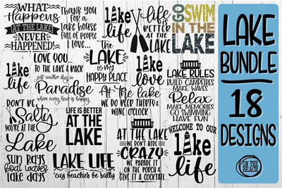 LAKE BUNDLE - 18 DESIGNS - SVG PNG EPS DXF SVG On the Beach Boutique 