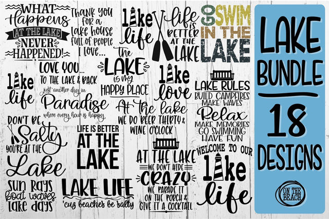 LAKE BUNDLE - 18 DESIGNS - SVG PNG EPS DXF SVG On the Beach Boutique 