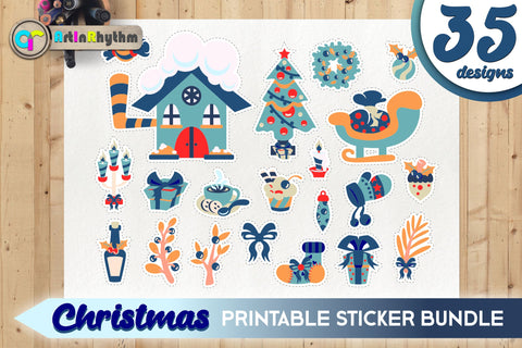 Lake Christmas Sticker Bundle / Printable PNG Clipart SVG Artinrhythm shop 