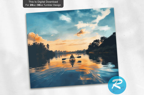 Lake kayak River 20 oz / 30 oz Tumbler PNG Sublimation Regulrcrative 