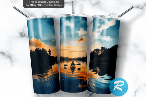 Lake kayak River 20 oz / 30 oz Tumbler PNG Sublimation Regulrcrative 