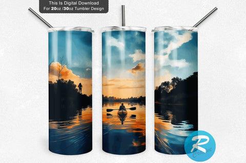 Lake kayak River 20 oz / 30 oz Tumbler PNG Sublimation Regulrcrative 