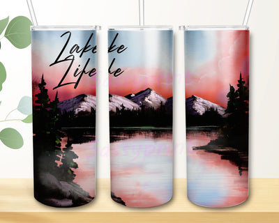 Lake Life 20oz Skinny Tumbler Sublimation Designs Wolf Tumbler for Straight/Tapered Tumbler PNG File Digital Download Sublimation sassyprint 
