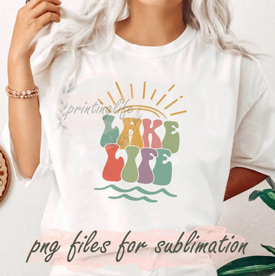 Lake Life Png, Floral Summer Png, Groovy Lake Life Png, Vacation Png File, Vcation Place Png, Lake Life Sublimation, Summer Png, Designs Download Sublimation PrintingLife 