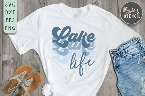 Lake Life SVG | Summer | Retro Shirt SVG Style and Stencil 