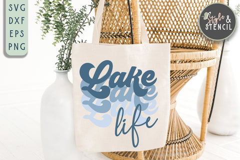 Lake Life SVG | Summer | Retro Shirt SVG Style and Stencil 