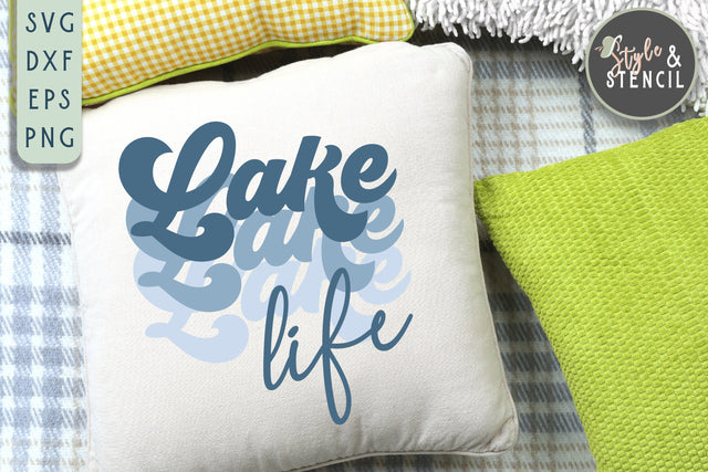 Lake Life SVG | Summer | Retro Shirt SVG Style and Stencil 