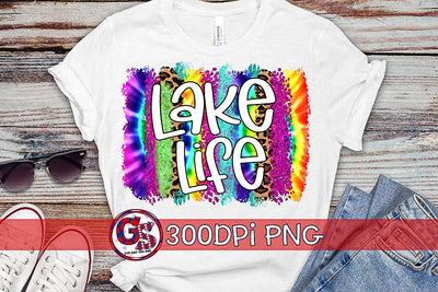 Lake Life Tie Dye Brush Strokes Set PNG for Sublimation Sublimation Greedy Stitches 