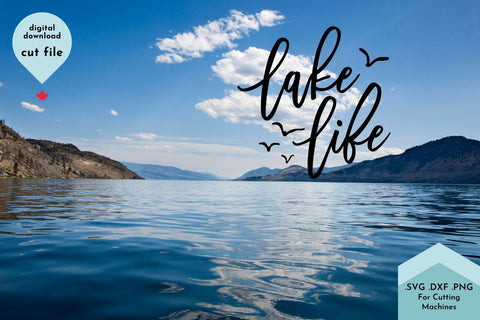 Lake Life with Birds SVG Cut File for Summer Decor SVG Lettershapes 