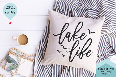 Lake Life with Birds SVG Cut File for Summer Decor SVG Lettershapes 