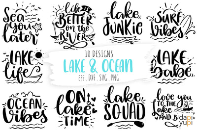 Lake & Ocean Quotes SVG Bundle, Lake SVG SVG dapiyupi store 