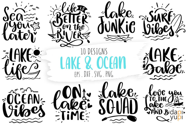 Lake & Ocean Quotes SVG Bundle, Lake SVG SVG dapiyupi store 