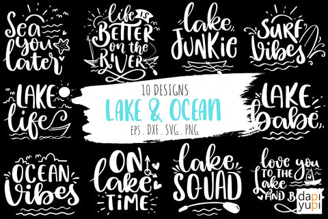 Lake & Ocean Quotes SVG Bundle, Lake SVG SVG dapiyupi store 