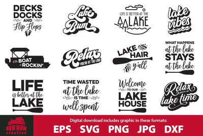 Lake Quotes SVG Cutting File Bundle SVG Bow Wow Creative 
