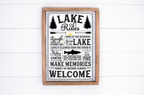 Lake Rule Rustic Sign SVG SVG Pickled Thistle Creative 