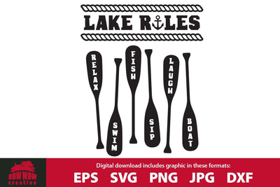 Lake Rules - Lake Quote SVG Cutting File SVG Bow Wow Creative 