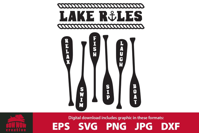 Lake Rules - Lake Quote SVG Cutting File SVG Bow Wow Creative 