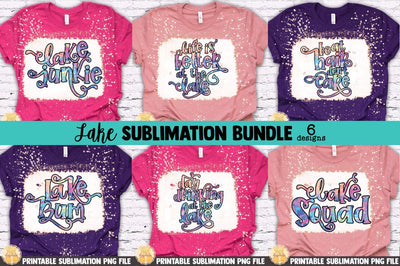 Lake Sublimation Bundle | 6 Tie Dye Summer Designs Sublimation Cheese Toast Digitals 