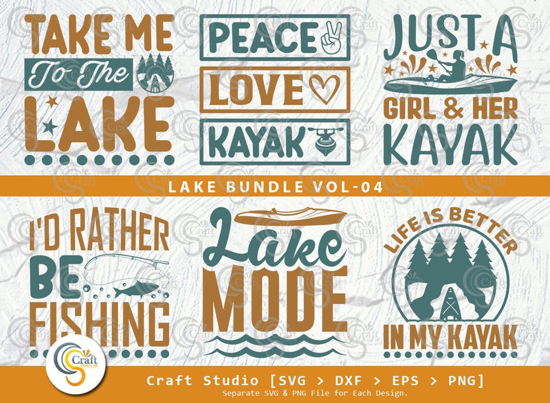 Lake SVG Bundle, Lake Life Svg, Kayak Life Svg, Lake Saying Svg, Lake Quotes, Lake Cutting File SVG ETC Craft 