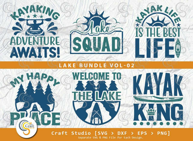 Lake SVG Bundle, Lake Life Svg, Kayak Life Svg, Lake Saying Svg, Lake Quotes, Lake Cutting File SVG ETC Craft 