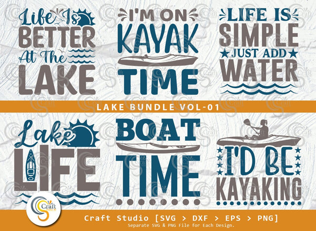 Lake SVG Bundle, Lake Life Svg, Kayak Life Svg, Lake Saying Svg, Lake Quotes, Lake Cutting File SVG ETC Craft 