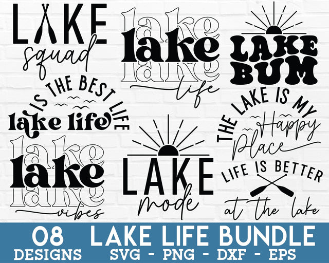 Lake SVG Bundle - Lake Life SVG, Lake Vibes SVG, Summer SVG, Lake Shirt SVG, Summer Vacation SVG, Camping SVG SVG GraphicsTreasures 