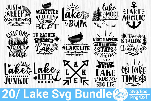 Lake SVG Bundle Png Dxf lake life svg quotes svg family svg Camping Svg fishing svg funny quotes svg lake house svg cut File Cricut Cameo SVG Svgcraft 