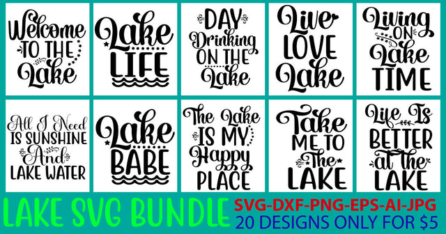 Lake Svg Bundle SVG Syaman 