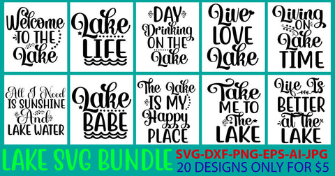 Lake Svg Bundle SVG Syaman 