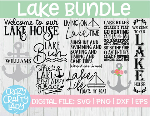 Lake SVG Cut File Bundle - So Fontsy