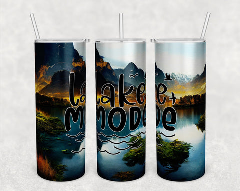 Lake Tumbler Wraps Bundle, 20 Oz Skinny Tumbler Lake Sublimation Designs, Lake Quotes Tumbler PNG, Seamless Tumbler PNG, 5 Designs Sublimation HappyDesignStudio 