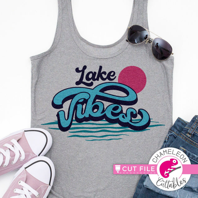 Lake vibes svg dxf png SVG Chameleon Cuttables 