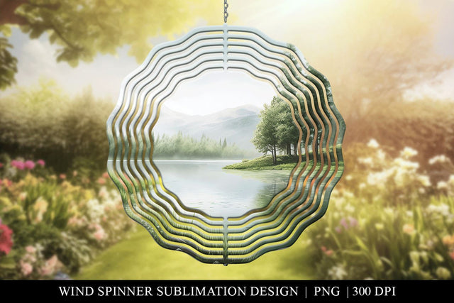 Lake Wind Spinner Sublimation Design- Digital PNG File Sublimation BijouBay 