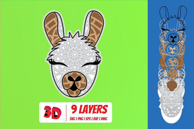 Lama 1 3D Layered SVG Cut File SVG SvgOcean 