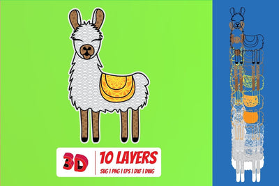 Lama 2 3D Layered SVG Cut File SVG SvgOcean 
